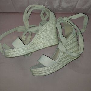 Elegant Cream Wedge Sandals